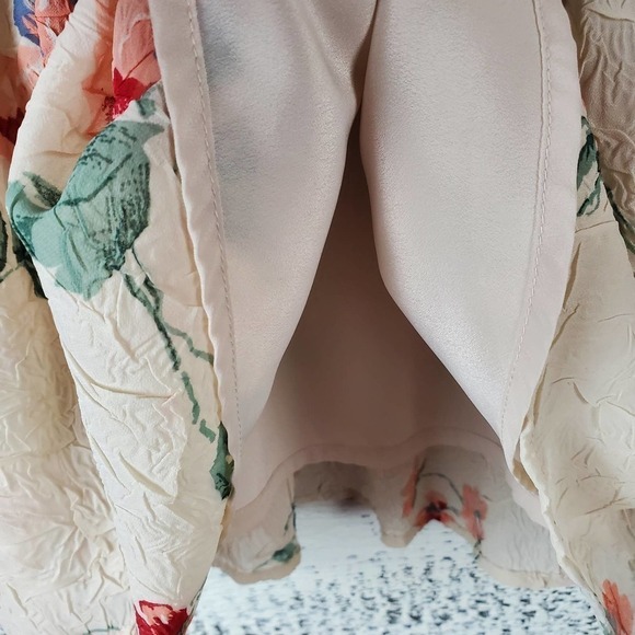 Lucky Brand Women Gauzy Peplum Babydoll Floral Boho Cut Out Size Small - Picture 6 of 10